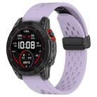 For Garmin Epix Pro 51mm Quick Release Holes Magnetic Buckle Silicone Watch Band(Purple) - 1