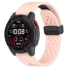 For Garmin Fenix 7X Quick Release Holes Magnetic Buckle Silicone Watch Band(Pink) - 1