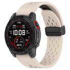 For Garmin Fenix 7X Quick Release Holes Magnetic Buckle Silicone Watch Band(Starlight Color) - 1