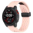For Garmin Descent MK1 / MK2 / MK2i Quick Release Holes Magnetic Buckle Silicone Watch Band(Pink) - 1