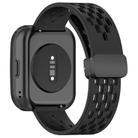 For Amazfit Bip 5 Folding Magnetic Clasp Silicone Watch Band(Black) - 2
