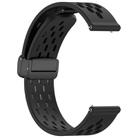 For Amazfit Bip 5 Folding Magnetic Clasp Silicone Watch Band(Black) - 3