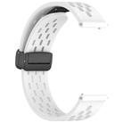 For Amazfit Bip 5 Folding Magnetic Clasp Silicone Watch Band(White) - 3