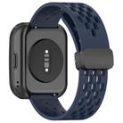 For Amazfit Bip 5 Folding Magnetic Clasp Silicone Watch Band(Dark Blue) - 2