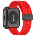 For Amazfit Bip 5 Folding Magnetic Clasp Silicone Watch Band(Red) - 2