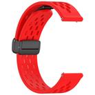 For Amazfit Bip 5 Folding Magnetic Clasp Silicone Watch Band(Red) - 3