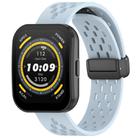 For Amazfit Bip 5 Folding Magnetic Clasp Silicone Watch Band(Light Blue) - 1
