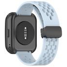 For Amazfit Bip 5 Folding Magnetic Clasp Silicone Watch Band(Light Blue) - 2