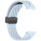 For Amazfit Bip 5 Folding Magnetic Clasp Silicone Watch Band(Light Blue) - 3