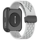 For Amazfit Bip 5 Folding Magnetic Clasp Silicone Watch Band(Light Gray) - 2