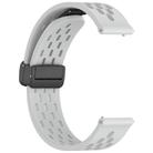 For Amazfit Bip 5 Folding Magnetic Clasp Silicone Watch Band(Light Gray) - 3
