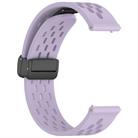 For Amazfit Bip 5 Folding Magnetic Clasp Silicone Watch Band(Purple) - 3