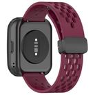 For Amazfit Bip 5 Folding Magnetic Clasp Silicone Watch Band(Wine) - 2