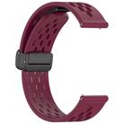For Amazfit Bip 5 Folding Magnetic Clasp Silicone Watch Band(Wine) - 3