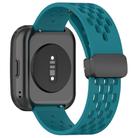 For Amazfit Bip 5 Folding Magnetic Clasp Silicone Watch Band(Dark Green) - 2
