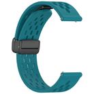 For Amazfit Bip 5 Folding Magnetic Clasp Silicone Watch Band(Dark Green) - 3