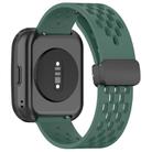 For Amazfit Bip 5 Folding Magnetic Clasp Silicone Watch Band(Blackish Green) - 2