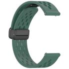 For Amazfit Bip 5 Folding Magnetic Clasp Silicone Watch Band(Blackish Green) - 3