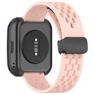 For Amazfit Bip 5 Folding Magnetic Clasp Silicone Watch Band(Pink) - 2