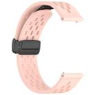 For Amazfit Bip 5 Folding Magnetic Clasp Silicone Watch Band(Pink) - 3