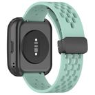 For Amazfit Bip 5 Folding Magnetic Clasp Silicone Watch Band(Teal) - 2