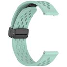 For Amazfit Bip 5 Folding Magnetic Clasp Silicone Watch Band(Teal) - 3