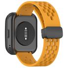 For Amazfit Bip 5 Folding Magnetic Clasp Silicone Watch Band(Yellow) - 2