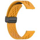 For Amazfit Bip 5 Folding Magnetic Clasp Silicone Watch Band(Yellow) - 3