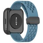 For Amazfit Bip 5 Folding Magnetic Clasp Silicone Watch Band(Blue) - 2