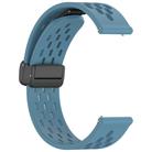 For Amazfit Bip 5 Folding Magnetic Clasp Silicone Watch Band(Blue) - 3