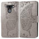 Butterfly Love Flowers Embossing Horizontal Flip Leather Case for LG K50 , with Holder & Card Slots & Wallet & Lanyard(Gray) - 1