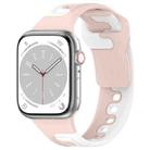 For Apple Watch 9 41mm Double Color Silicone Watch Band(Pink+White) - 1