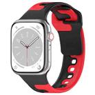 For Apple Watch 9 41mm Double Color Silicone Watch Band(Black+Red) - 1