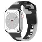 For Apple Watch 9 41mm Double Color Silicone Watch Band(Black+Grey) - 1