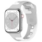 For Apple Watch 9 45mm Double Color Silicone Watch Band(Grey+White) - 1