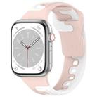 For Apple Watch SE 2023 44mm Double Color Silicone Watch Band(Pink+White) - 1
