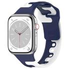 For Apple Watch SE 2023 44mm Double Color Silicone Watch Band(Blue+White) - 1
