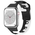 For Apple Watch SE 2023 40mm Double Color Silicone Watch Band(Black+White) - 1