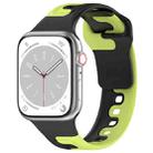 For Apple Watch Ultra 49mm Double Color Silicone Watch Band(Black+Green) - 1