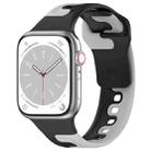 For Apple Watch 8 41mm Double Color Silicone Watch Band(Black+Grey) - 1