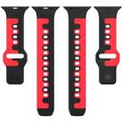 For Apple Watch 7 45mm Double Color Silicone Watch Band(Black+White) - 7