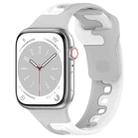 For Apple Watch 7 45mm Double Color Silicone Watch Band(Grey+White) - 1