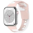 For Apple Watch 5 44mm Double Color Silicone Watch Band(Pink+White) - 1