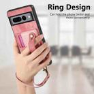 For Google Pixel 7 Pro Retro Cross Wristband Wallet Leather Back Phone Case(Pink) - 3