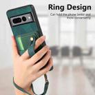 For Google Pixel 7 Pro Retro Cross Wristband Wallet Leather Back Phone Case(Green) - 3