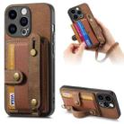 For iPhone 14 Plus Retro Cross Wristband Wallet Leather Back Phone Case(Brown) - 1