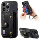 For iPhone 15 Pro Retro Cross Wristband Wallet Leather Back Phone Case(Black) - 1