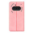 For Nothing Phone 3a Retro-skin  Magnetic Suction Leather Phone Case(Pink) - 3
