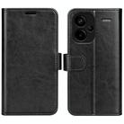 For Xiaomi Redmi Note 13 Pro+ R64 Texture Horizontal Flip Leather Phone Case(Black) - 1