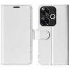 For Xiaomi Redmi Turbo 3 R64 Texture Horizontal Flip Leather Phone Case(White) - 1